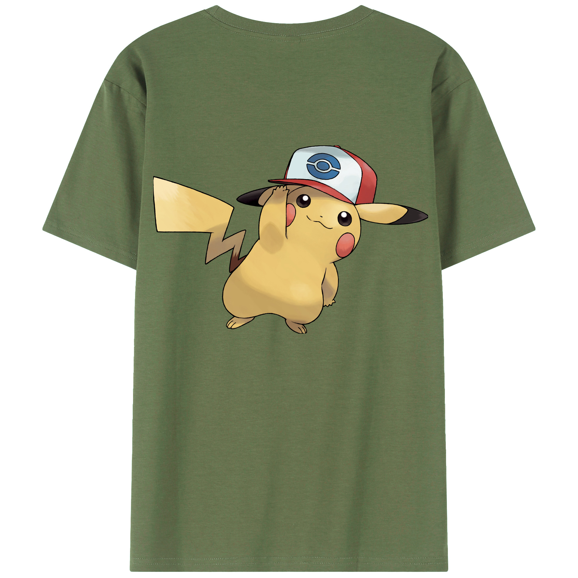 （画像用） ポケットモンスター Pokémon 綿100％ メンズ半袖Tシャツ（バックプリント） 通気性